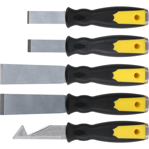 Skrap- / dragkniv-sats rostfritt stål, 5 delar