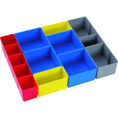 Sada vkládacích boxů, modrá/žlutá/červenáVAROiBOXX