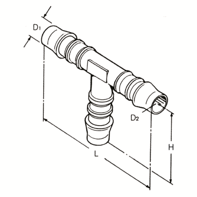 T-slangeforbindelsesstuds Type TS