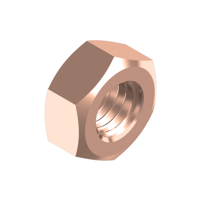 Sekskantmøtrikker ISO 4032, kobber blank