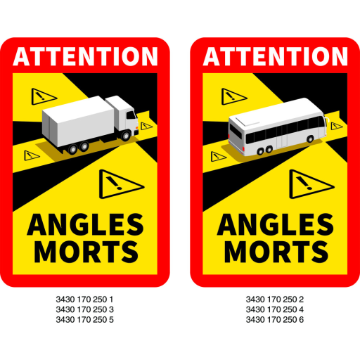 Advarselsskilte til blind vinkel lastbil / bus