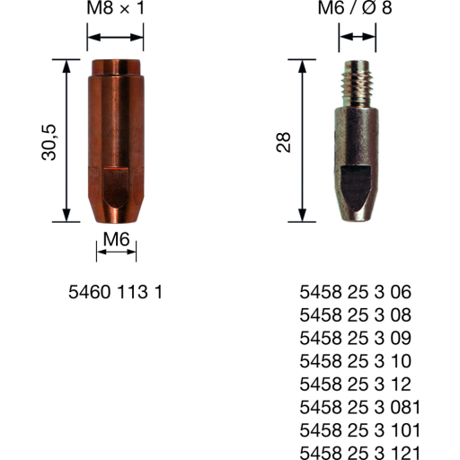 Tillbehör slangpaket MT221G, M6