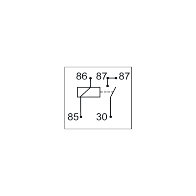 ARBEJDSRELÆ 12V 5 POL 2X15A